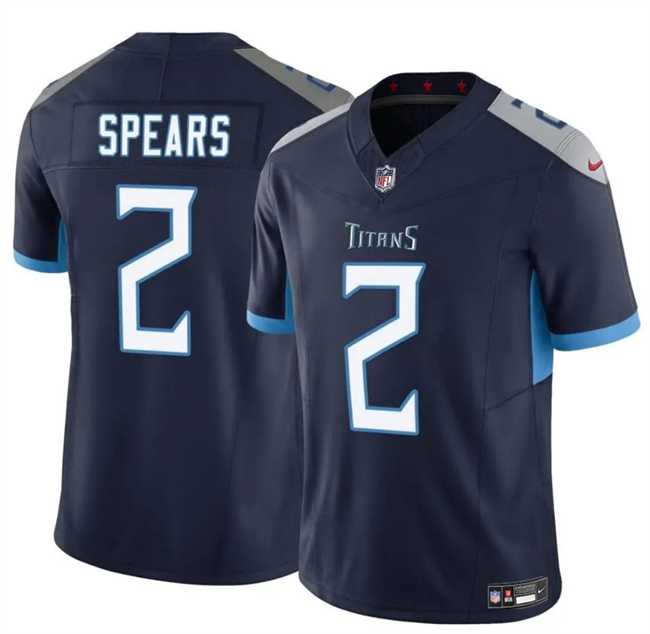 Men%27s Tennessee Titans #2 Tyjae Spears Navy 2024 F.U.S.E. Vapor Limited Stitched Jersey->tennessee titans->NFL Jersey